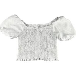 Kirious LA Boho Puff Sleeve Top Blouse Women's Size Medium Cottage Casual